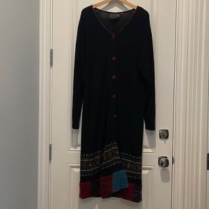 Long Cardigan Duster Black base.